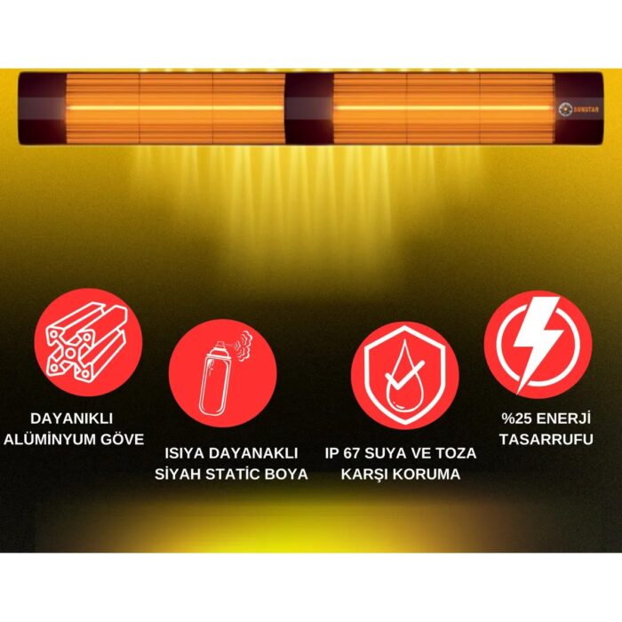 Sunstar Halojen Soba Infrared Isıtıcı 3600W - Görsel 3