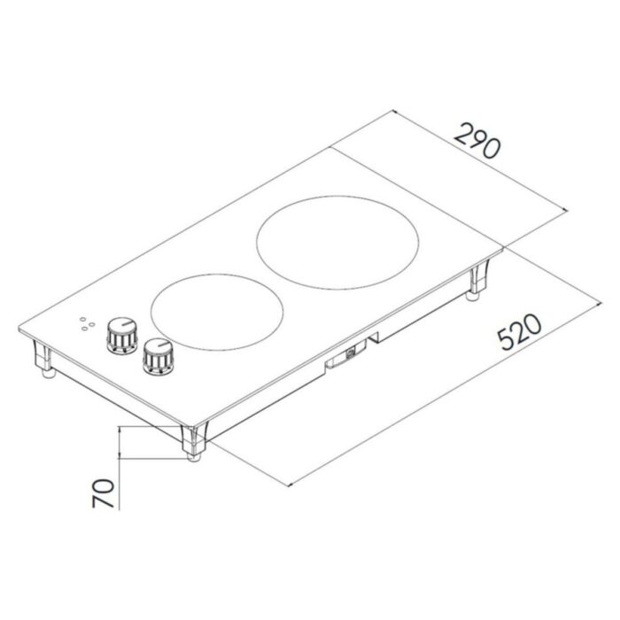 Kumtel V3-02 Ikili Vitroseramik Setüstü Elektrikli Domino Ocak - Görsel 3