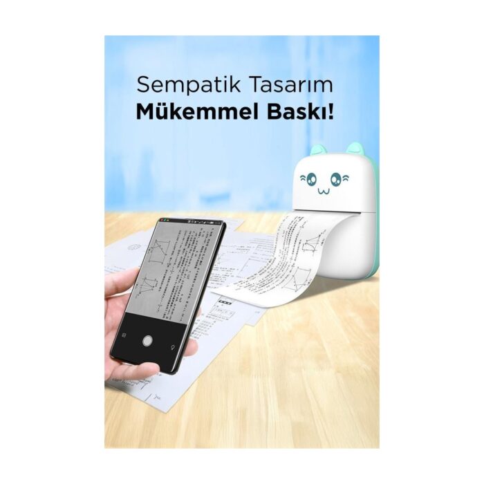 Torima C9 Mavi Mini Yazıcı Mini Taşınabilir Termal Yazıcı Kablosuz Bağlantı Ap Kontrol - Görsel 2