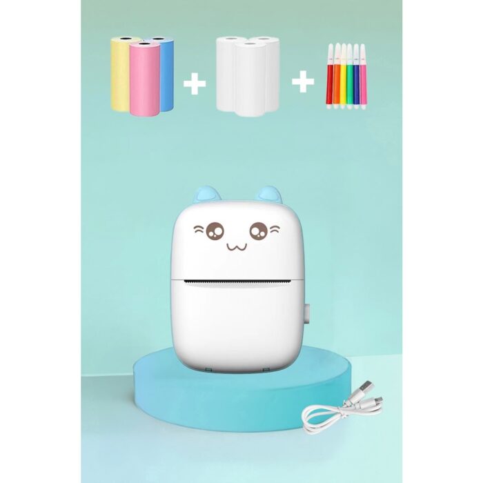 110000824560056.jpg Torima C9 Mavi Mini Yazıcı Mini Taşınabilir Termal Yazıcı Kablosuz Bağlantı Ap Kontrol - Görsel 1