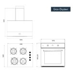 Kumtel Kristal Siyah Cam Ankastre Set (DA6-830 Davlumbaz + KO-40 TAHDF Ocak + B66 - SF2 Fırın) - Görsel 5