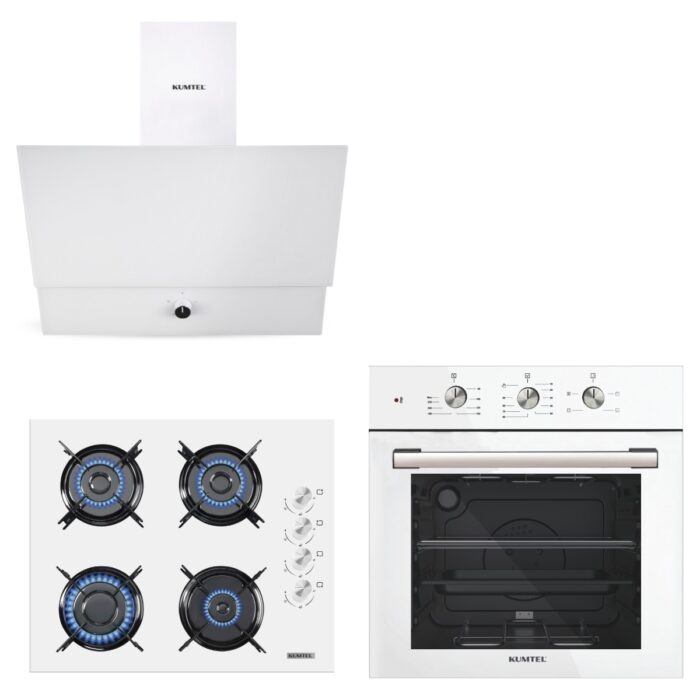 110000827073532.jpg Kumtel Kristal Beyaz Cam Ankastre Set (DA6-830 Davlumbaz + KO-40 TAHDF Ocak + B66-SF2 Fırın) - Görsel 1