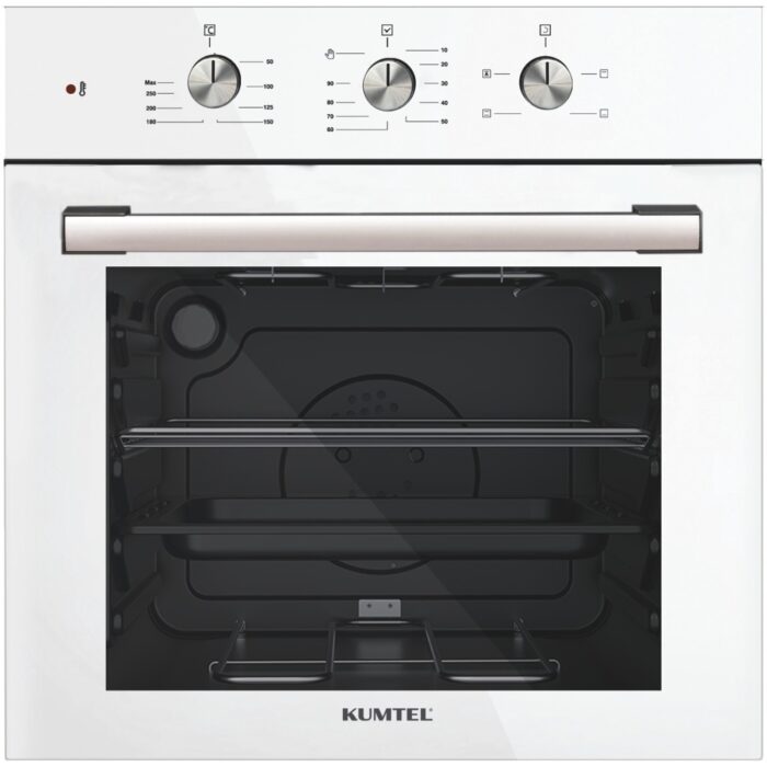 Kumtel Kristal Beyaz Cam Ankastre Set (DA6-830 Davlumbaz + KO-40 TAHDF Ocak + B66-SF2 Fırın) - Görsel 4