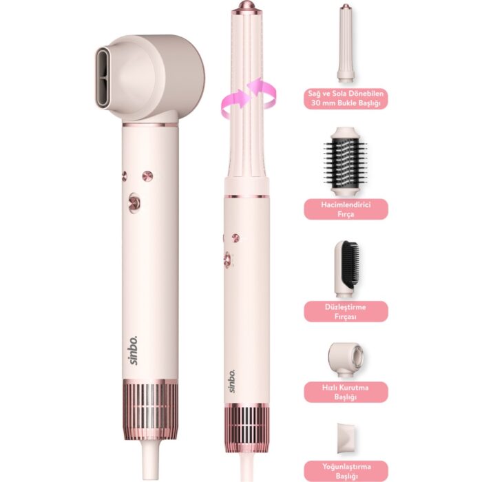 Sinbo Pro  Compact Uzun Multi-Styler Hava Üfleme 5in1 Saç Şekillendirici Bldc Motor SHD-1719 - Görsel 1
