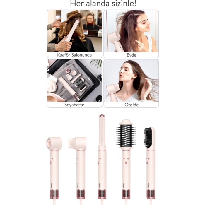 Sinbo Pro  Compact Uzun Multi-Styler Hava Üfleme 5in1 Saç Şekillendirici Bldc Motor SHD-1719 - Görsel 3