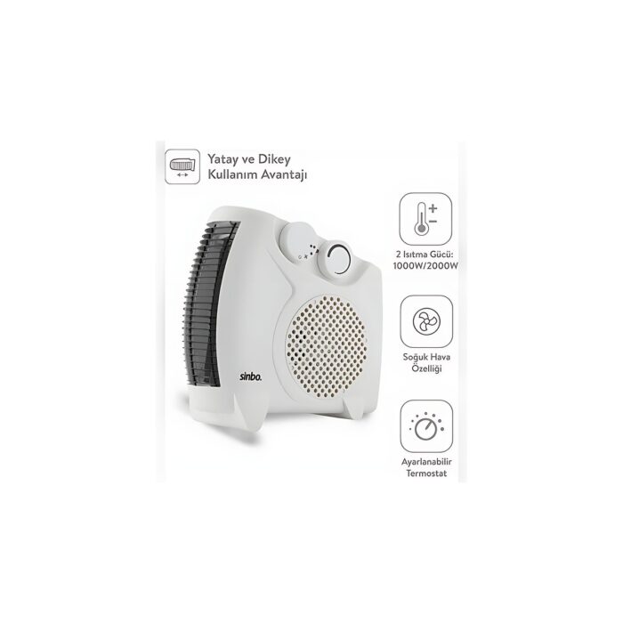 110000830513156.jpg Sinbo SFH-6940 2000W Fanlı Isıtıcı – Ayarlanabilir Termostatlı, Soğuk Hava Üflemeli, İç Mekan Kullanıma Uygun - Görsel 1