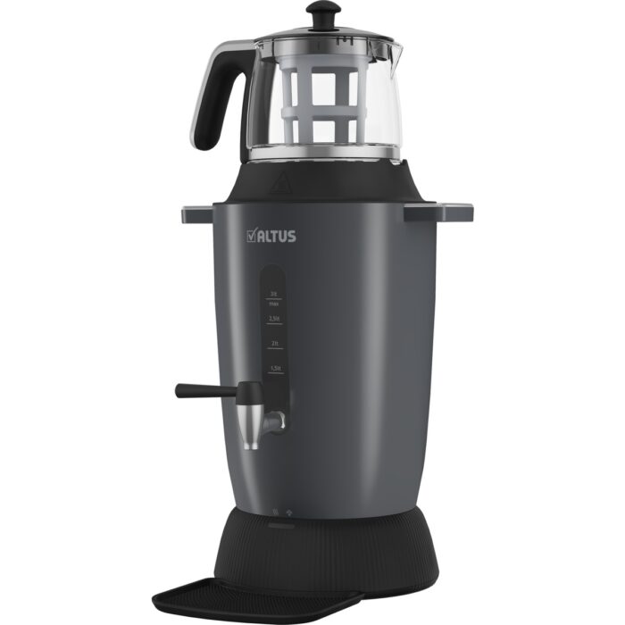 Altus AL 798 Siyah Semaver Çay Makinesi – 3,5 L Su Isıtıcı, 0,9 L Cam Demlik, Paslanmaz Çelik Gövde, Sıcak Tutma Fonksiyonu - Görsel 3