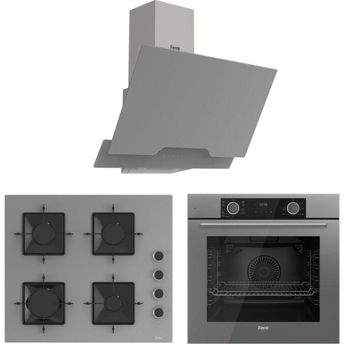 110000839656963.jpg Ferre Fryart Hava Fritözü Fonksiyonlu Gri 3'lü Ankastre Set ( Xe63cpr-SS208-D065 ) - Görsel 1