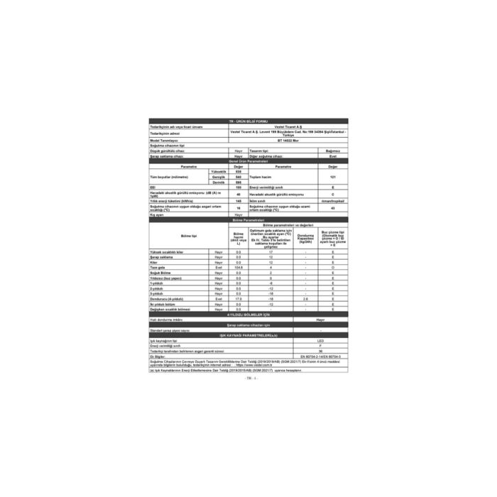 Regal Bt 14022 E Enerji Sınıfı 121 Lt Statik Mini Buzdolabı - Görsel 4