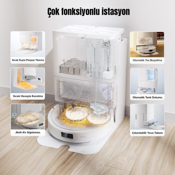 Roborock Qrevo MaxV Akıllı Robot Süpürge Beyaz - Görsel 3