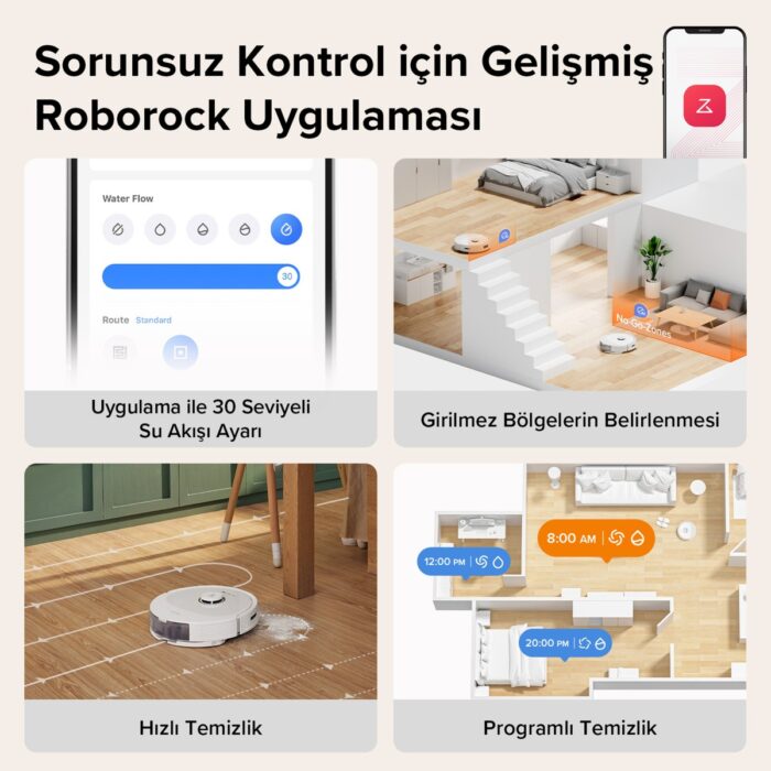Roborock Vacuum Cleanner Q8 Max Robot Süpürge Beyaz - Görsel 4