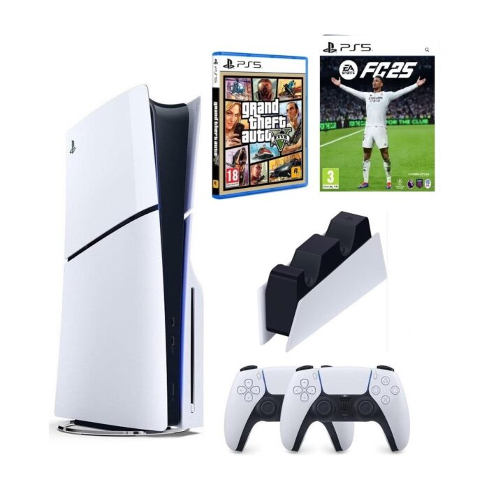 Sony Playstation 5 Slim + 2.kol Dualsense + Ps5 Şarj Istasyonu + Ps5 Gta 5 + Ps5 FC25 - Görsel 1