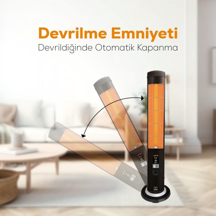 Ufo Therapy Smart 2300W Mobil Uyumlu, Uzaktan Kumandalı, Tasarruf Modlu ve Programlanabilir Kule Tipi Isıtıcı - Görsel 4