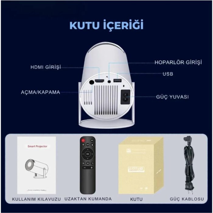 Serreha Taşınabilir Android  Projeksiyon En Güncel Versiyon Wifi Destekli Akıllı Sinema Projektör Ultra Hd - Görsel 4