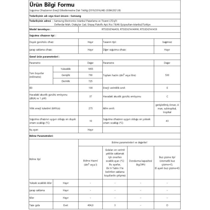 Samsung RT53DG7A14S9TR Çift Kapılı No Frost Inox Buzdolabı - Görsel 3