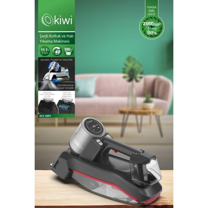 Kiwi Şarjlı Koltuk ve Halı Yıkama Makinesi Portatif Taşınabilir Araç Için Uygun KCC-4351 - Görsel 3