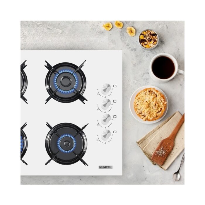 Kumtel KO-40TAHDF Beyaz Cam Ankastre Ocak - Görsel 2