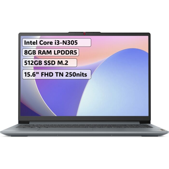 Lenovo Ideapad Slim 3 Intel Core i3 N305 8GB 512GB SSD Freedos 15.6" FHD Taşınabilir Bilgisayar 82XB00B4TX - Görsel 1
