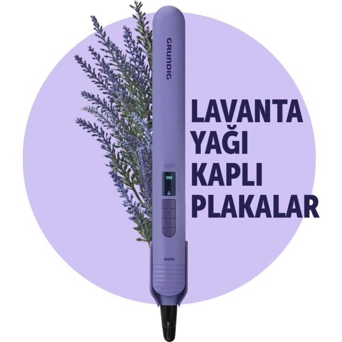110000860049231.jpg Grundig HS 7032 Botanika Lavanta Yağı Kaplı Plakalı İyonik Saç Düzleştirici - Görsel 1