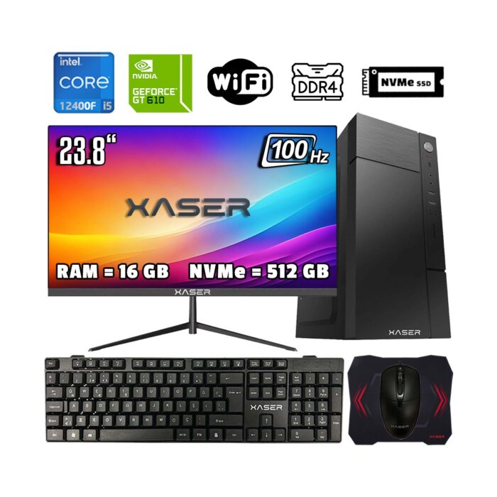 110000860123018.jpg Xaser XSR564 I5 12400F 16GB Ram 512GB M.2 Nvme SSD 2gb GT610 23.8" 100Hz Monitör Masaüstü Ofis Bilgisayarı - Görsel 1