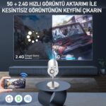 Robeve Robeve Taşınabilir Ayarlanabilir Projeksiyon Projektör Cihazı 4K Görüntü Projeksiyon Portatif Projektör 1080P Destekli Projeksiyon Smart Versiyon Akıllı Projeksiyon Cihazı - Görsel 3