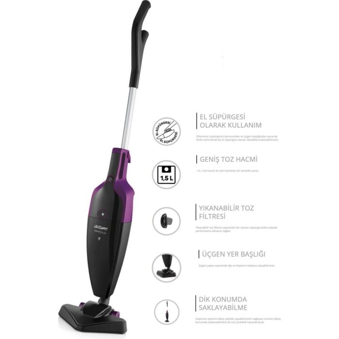 110000866662961.jpg Arzum AR4075 Pronto Lux 2'si 1 Arada 800 W Dikey Süpürge - Görsel 1