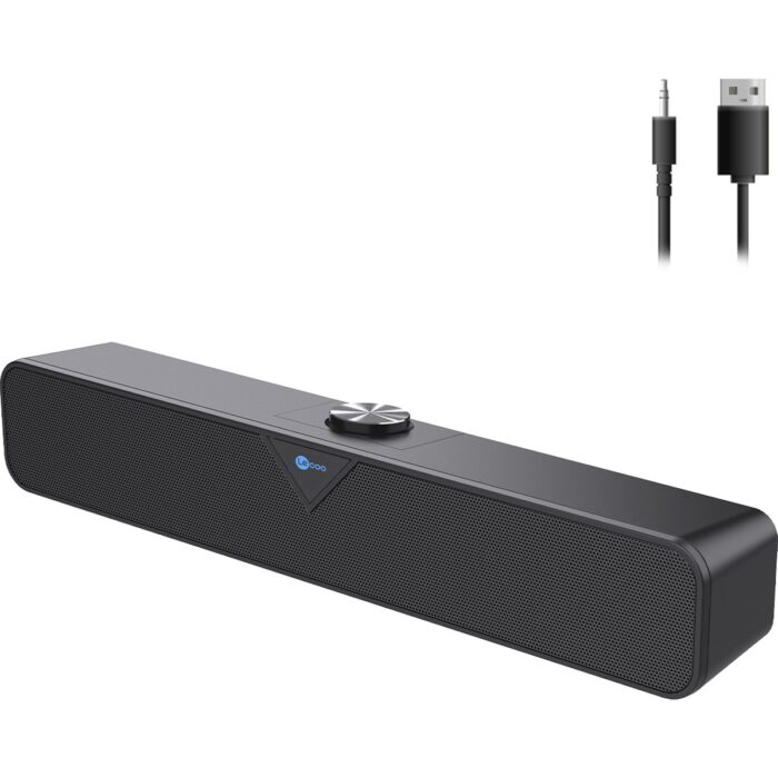 110000869244999.jpg Lecoo DS102 Kablolu USB/AUX 6W Soundbar Taşınabilir Stereo Hoparlör Siyah - Görsel 1