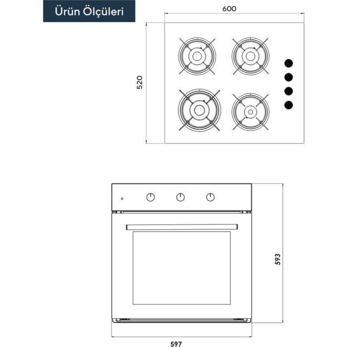 Kumtel 2'li Beyaz Cam Ankastre Set - Görsel 4