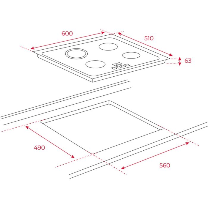 Teka - Tz 6317 - Ankastre Cam Seramik Elektrikli Ocak - Görsel 2