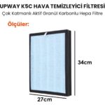 Upway K5C Hava Temizleyici Için Çok Katmanlı Aktif Karbonlu Hepa Filtre - Görsel 2
