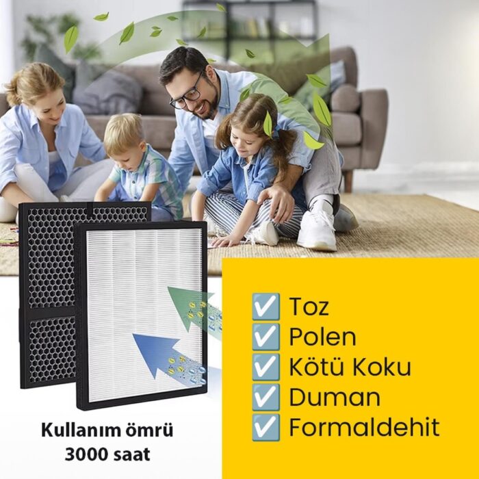 Upway K5C Hava Temizleyici Için Çok Katmanlı Aktif Karbonlu Hepa Filtre - Görsel 5