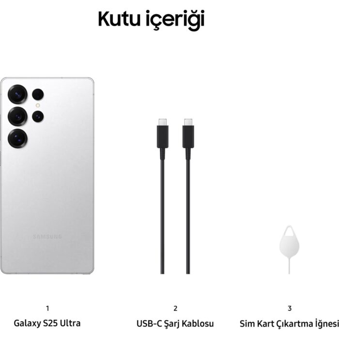 Samsung Galaxy S25 Ultra 512 GB 12 GB Ram (Samsung Türkiye Garantili) Gümüş Titanyum - Görsel 2