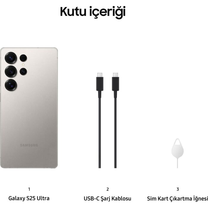 Samsung Galaxy S25 Ultra 1 Tb 12 GB Ram (Samsung Türkiye Garantili) Gri Titanyum - Görsel 3