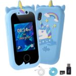 AteşTech Çocuklar Için Telefon Şeklinde Dokunmatik Çift Kameralı 32 GB Hafıza Kartlı Fotoğraf Makinesi