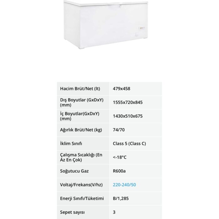 Şenocak D-513 Dual 500LT Dondurucu+Soğutucu Difriz - Görsel 2