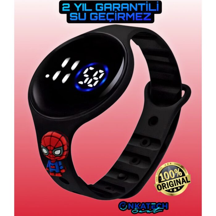 Onkatech Dijital Dokunmatik LED Ekran Su Geçirmez Figürlü Çocuk Kol Saati Bileklik-Yuvarlak Ekran Dijital Çocuk Bileklik - Görsel 2