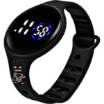 Onkatech Dijital Dokunmatik LED Ekran Su Geçirmez Figürlü Çocuk Kol Saati Bileklik-Yuvarlak Ekran Dijital Çocuk Bileklik