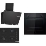 Bosch Siyah 3lü Ankastre Set 319( HBF512BB1T - POP7C6P30O - DWK66PJ60T ) 67 cm Ocak