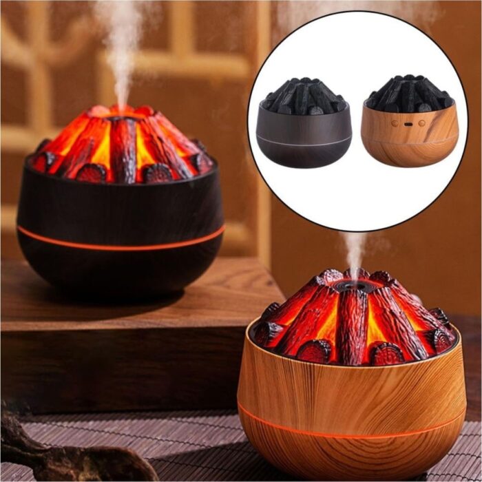 Fırsat 7 Dekoratif Şık Tasarım Uyumlu Odun Ateşi Tasarımlı Oda-Ofis Hava Nemlendirici - Görsel 2