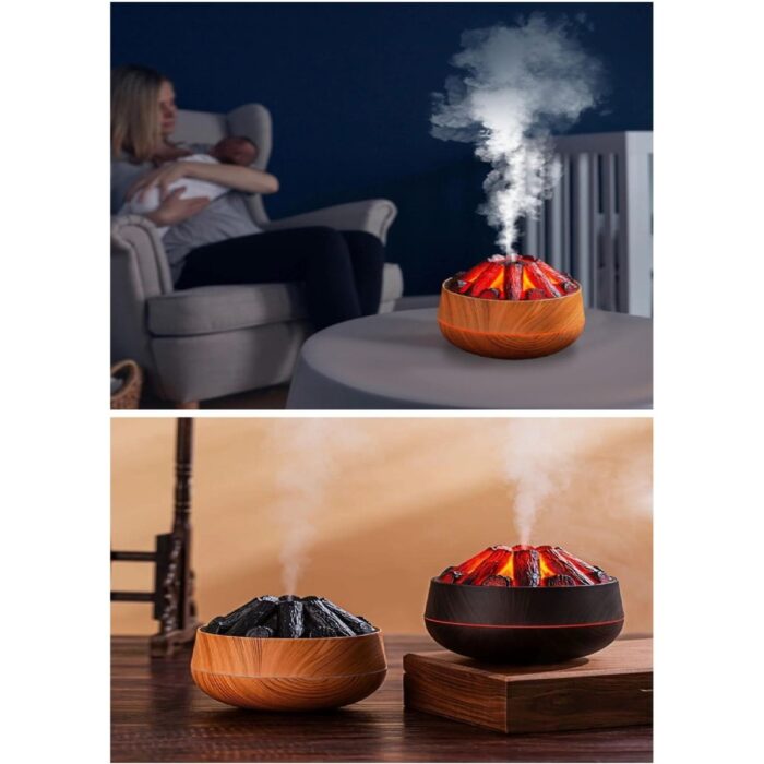 Fırsat 7 Dekoratif Şık Tasarım Uyumlu Odun Ateşi Tasarımlı Oda-Ofis Hava Nemlendirici - Görsel 5