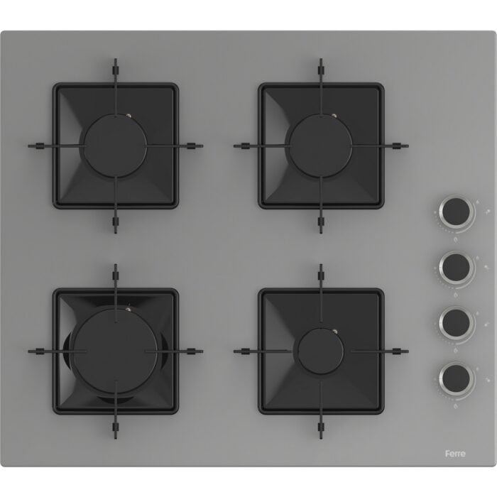 Ferre QBL62CPR - SS208CPR -D088 60 cm Gri Cam Turbolu Ankastre Set - Görsel 3