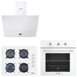 KUMTEL Dizayn Beyaz Cam Ankastre Set