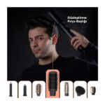 Fabcio Airset 7 Başlıklı Saç Kurutma, Düzleştirici, Bukle ve Şekillendirici Set (Siyah/gold) - Görsel 4
