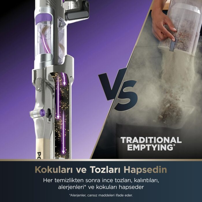 Shark Powerdetect Clean&empty Pet Başlıklı Şarjlı Dikey Süpürge - Görsel 3