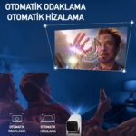 Robeve Full Hd 1080P Şarjlı Projeksiyon Cihazı - Dev Ekran, Wifi Bağlantılı, Hazır Android Kurulu, Hdmı/usb Girişli, Ev Sinema Sistemi Taşınabilir Projektör Sinema Sistemi Şarjlı Projeksiyon Cihazı - Görsel 2