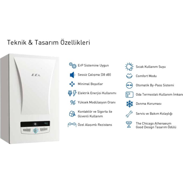 E.c.a Arceus 24 Kw - 20.640 Kcal/h Elektrikli Kombi 24MT Tr - Görsel 2