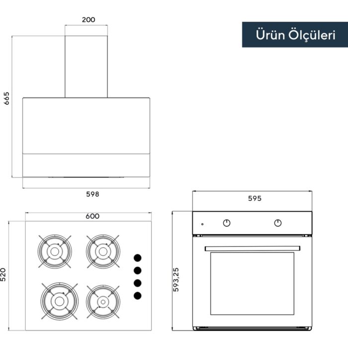 Kumtel Home Plus Beyaz Cam Ankastre Set - Görsel 5