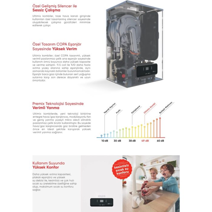 Copa Ultimix 18/24 Kw Hermetik Tam Yoğuşmalı Kombi - Görsel 4