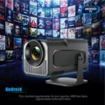 Robeve Mini Projektör | Android Tv Android Kurulu Full Hd Projeksiyon Projektör Wi-Fi ve Bluetooth Destekli | Sinema Keyfi | Taşınabilir ve Şık Tasarım 4K Projektör 4K Projeksiyon Cihazı - Görsel 3