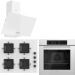 Ferre QBL62CB - SS206 -D087 60 cm Beyaz Cam Turbolu Ankastre Set -Yeni 2025